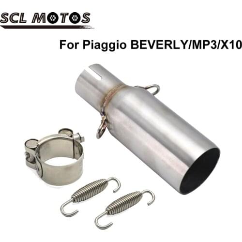 SCL MOTOS Stainless Steel Motorcycle Exhaust Pipe Middle Link Pipe For Piaggio MP3 125 08-14 BEVERLY 125 300 09-16 X10 125 12-16