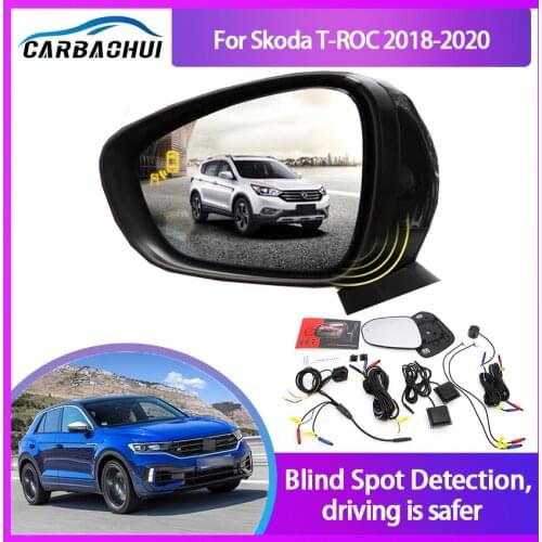 Blind Spot Detection System For Skoda T-ROC 2018-2020 Rearview Mirror BSA BSM BSD Monitor Change Assist Parking Radar Warning