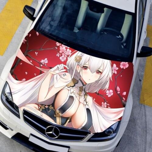 HD Inkjet Waterproof Car Hood Cartoon Anime Sexy Stickers Vehicle Sports Racing Vynil Sticker On Car Auto Styling Accessories