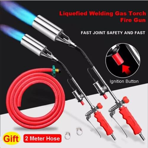 Liquefied Welding Gas torch Fire Gun with Electronic ignition Button Weeded Burner Welding Accessories Heating Torch