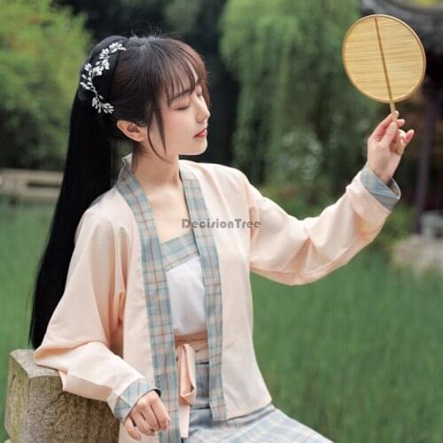 2021 chinese traditional clothing hanfu festival streetwear fairy clothes printed elegant folk dance costume performance costume