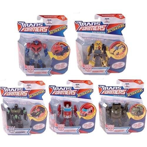 Hasbro TransFormers Animated Activators Quick Conversion Spring Optimus Prime Bumblebee Ratchet Lockdown Bulkhead Model Figures