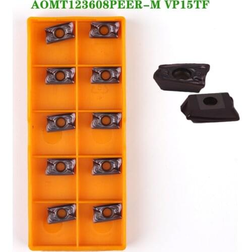 10PCS AOMT123608PEER M VP15TF Carbide Insert CNC Lathe Milling Tool AOMT123608 Blade Machine Mill Cutter Turning Tool for P.M.K