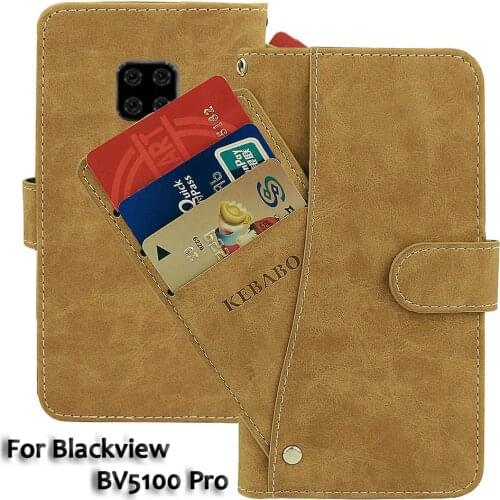 Vintage Leather Wallet Blackview BV5100 Pro Case 5.7" Flip Luxury Card Slots Cover Magnet Phone Protective Cases Bags