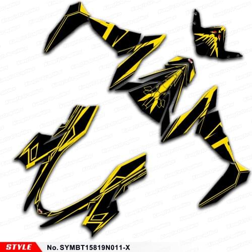 Aftermarket Motorcycle Graphics Vinyl Decals Stickers Vinyl Wrap Kit for SYM DRG BT 158 2019 2020, Style No.SYMBT15819N011-X