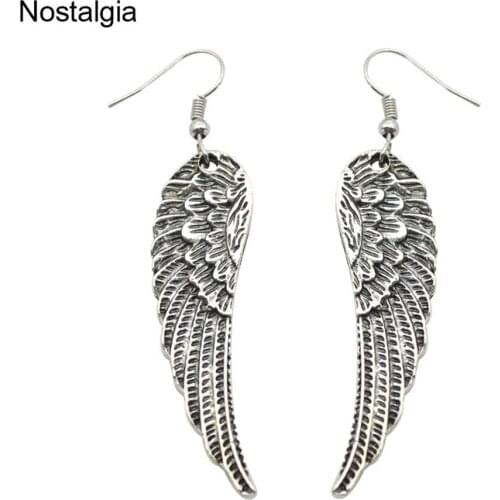 Nostalgia Angel Wings Big Goth Earings Women 2018 Korean Fashion Gothic Hook Jewelry