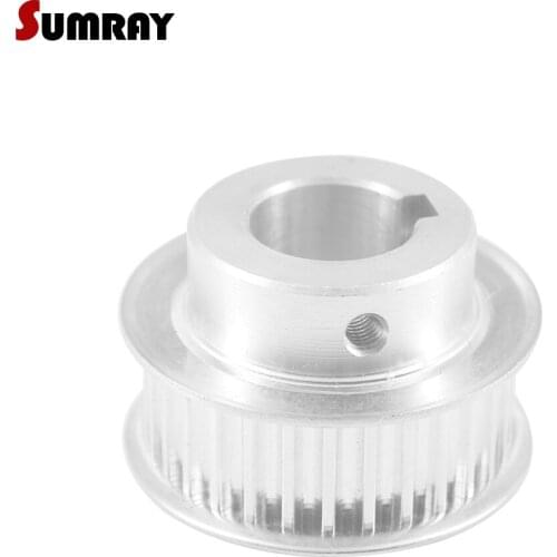 SUMRAY 5M 32T Timing Pulley 10/12/14/15/19/20mm bore keyway diameter 3/4/5/6mm 16/21mm width Motor Belt Pulley for CNC Machine