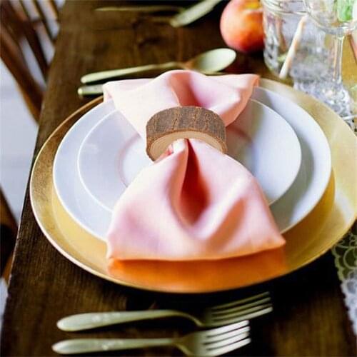 10pcs Rustic Circle Holders Birthday Hotel Napkin Ring Wedding Supplies Party Vintage Wooden Bar Craft Table Decor Groove