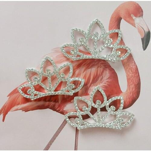 10Pcs / Set Rhinestone Button Metal Crown Decoration Crafts DIY Wedding Decoration Embellishment Button