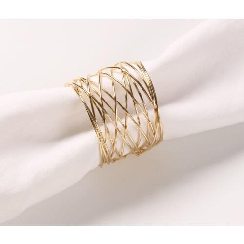10pcs Hotel gold silver wire mesh napkin ring mouth cloth ring napkin buckle metal napkin ring towel buckle