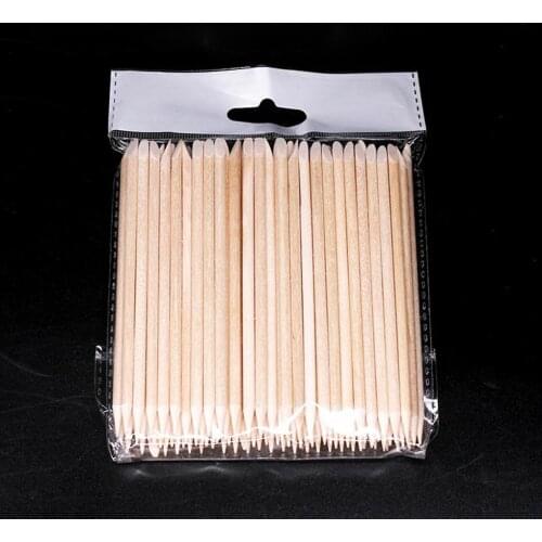 100PCS/Pack 11.5cm Nail Wooden Cuticle Pusher Nail Art Stickers Wood Sticks Cuticle Removal Manicure Nail Art Tools