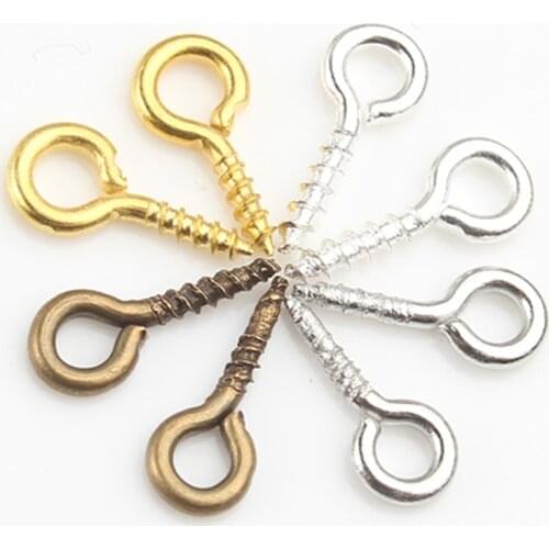 200pcs 9x4mm Gold Silver Color Sheep Eye Pins Eye Pins For Diy Bracelet Accessories Jewellery Making Necklace Earrings