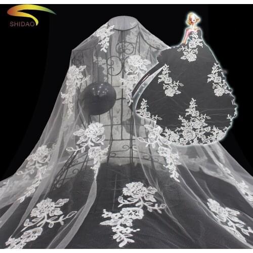 African classis white flower simple lace embroidery materials