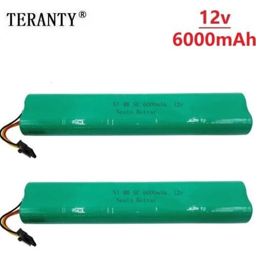 2Pcs Sweeping Machine 12V 6000mAh Battery for Neato Botvac 70E 75 80 85 D75 D8 D85 Vacuum Cleaners 12v NiMH Rechargeable Battery