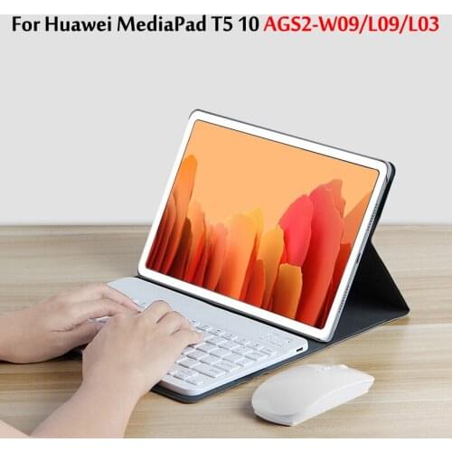 Case For Huawei MediaPad T5 10 AGS2-W09 AGS2-L09 AGS2-L03 10.1'' Ultra thin Detachable Wireless Bluetooth Keyboard cover