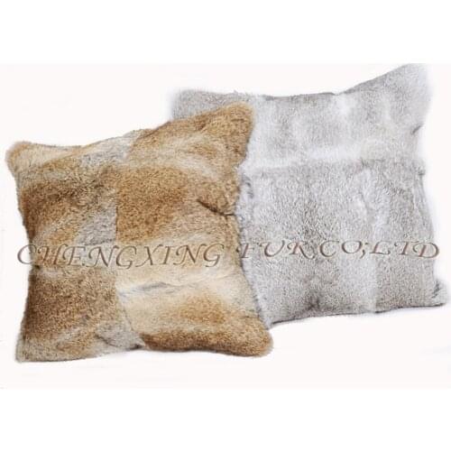 CX-D-06/Z 50x50cm High Quality Warm Real Rabbit Fur Sofa Cushion Cover