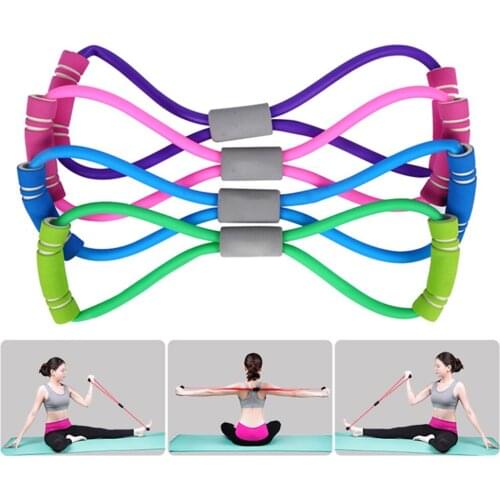 Hot Sale Chest Expander Rope Wear-resistant 8 Word Sports Yoga Fitness Rope Workout Resistance Bands Chest Muscle Developer