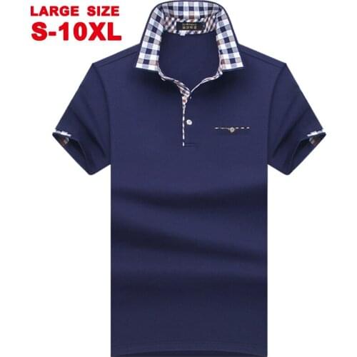 Summer Lapel Short Sleeve T-shirt Mens Cotton Business Leisure Loose Large Mens Thin Polo Shirt Trendy Dad