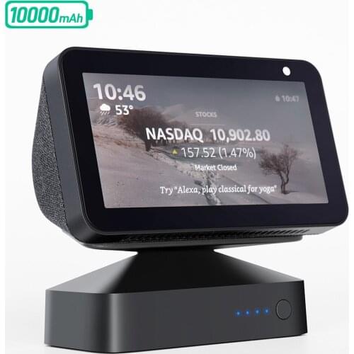 GGMM ES5 Battery Base adapt to Echo Show 5 Alexa Smart Display Speaker 10000mAh Power Bank Station