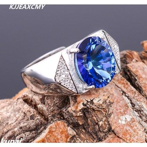 KJJEAXCMY Fine jewelry Wholesale direct color jewelry 925 silver ang Tanzania color Topaz Ring Mens