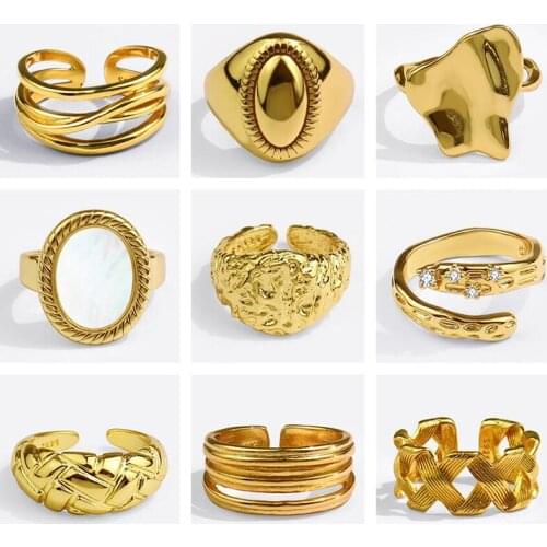 PONYKISS Trendy S925 Sterling Silver Geometry irregular stone Zircon Adjustable Ring for Women Party Jewelry wholesale Accessory