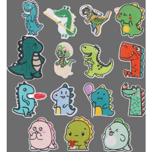 Combination Jurassic Park Patches For Clothing Stripe Dinosaur Embroidered Patches Sewing For Jackets Cartoon Badge for Clothes