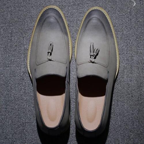 Driving loafers shoes Men 's causal flat dress shoes hidden heels oxford shoes for men tassel fashion brogues chaussure homme