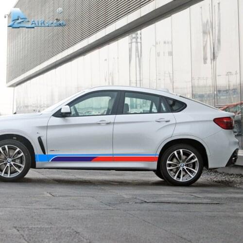 Airspeed 2pcs/lot Car Side Skirt Stickers Body Decals Car Styling for BMW E46 E30 E34 E36 E39 F20 E60 E90 F10 F30 M3 M5 M6 F15