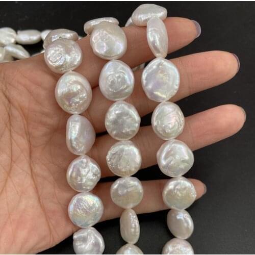 Natural Freshwater Pearl Exquisite Coin Punch Loose Beads For Jewelry Making DIY Bracelet Earrings Necklace Anklet Accessory
