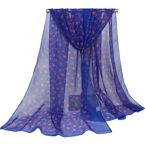 2020 New floral print Georgette chiffon scarf silk square hijab cool shawl ladies foulard femme Scarves hair bufanda mujer