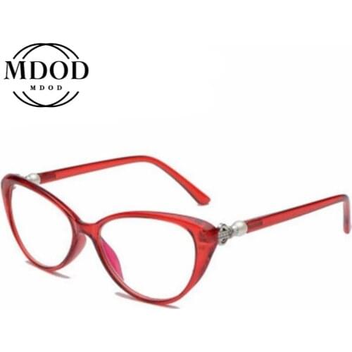 New Anti-blue Light Reading Glasses Female Pearl Elegant Reading Glasses for The Elderly Plastic Light and Tough Full Frame
