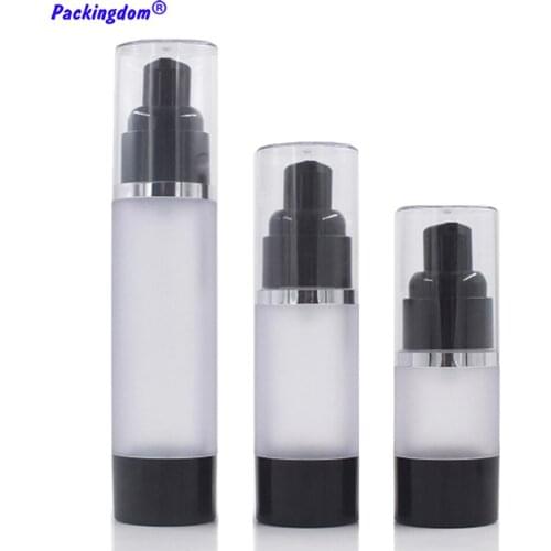 10pcs Plastic Airless Pump Bottle Black Empty Travel Bottle Vacuum Cosmetic Sample Pack Tube Matte Clear Silver 15ml 30ml 50ml