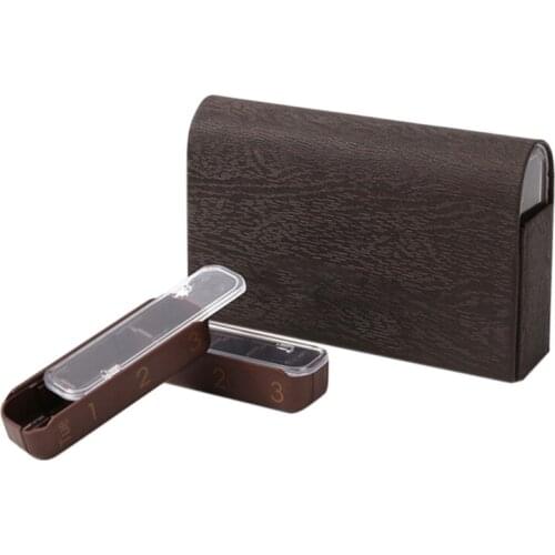 Portable Seven-Day Mini Pill Box For Travel On Business Trip Assortment Pill Box Storage Box With Pu Leather Brown