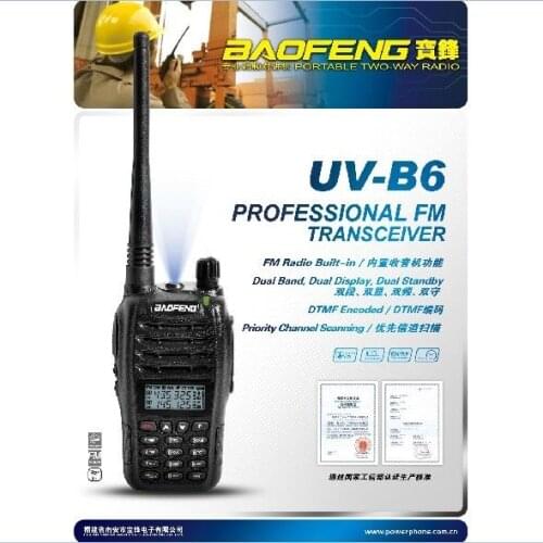 Baofeng Dual Band VHF/UHF Walkie Talkie UV-B6 136-174/400-480MHz FM Tranceiver US STOCK