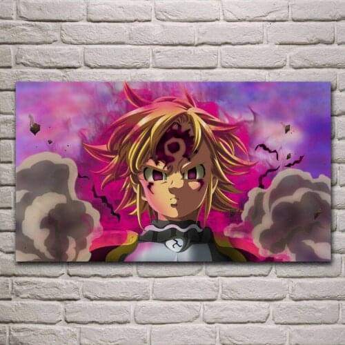Seven deadly sins Meliodas anime fan art Living room decoration home wall art decor wood frame fabric posters frame