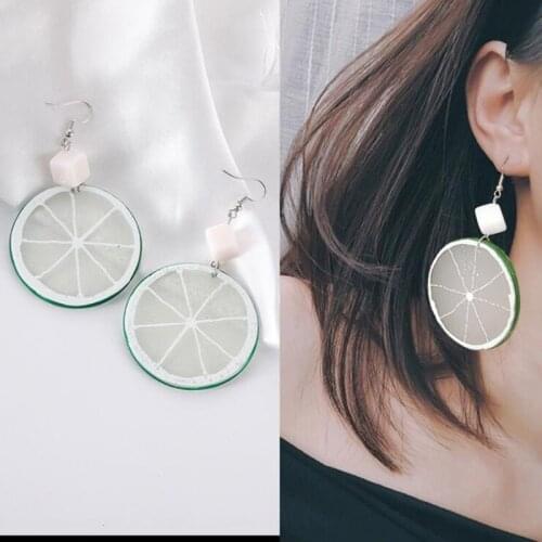 Earrings For Women Drop Dangle Earrings Lemon Sliced Orange Glamour Girls Fashion Jewelry New Trendy Fruit