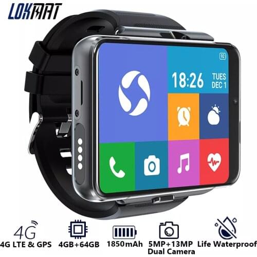 LOKMAT APPLLP MAX Android Watch Phone Dual Camera Video Calls 4G Wifi Smartwatch Men RAM 4G ROM 64G Game Watch Detachable Band