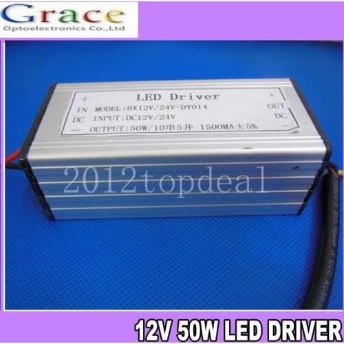 5pcs Waterproof DC 12V - 24V 50W High Power LED Driver Constant Current 1500mA 30-36V