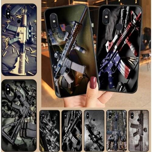 Rifles AR 15 Guns pattern high quality coque luxury Anti-fall Phone Case For Xiaomi Redmi note 7 8 9 t k30 max3 9 s 10 pro lite