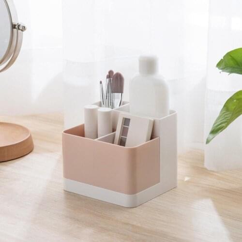 Saving Space Makeup Storage Box Makeup Holder Large Capacity 4 Compartments Container Multi-grid Detachable Box for Desktop