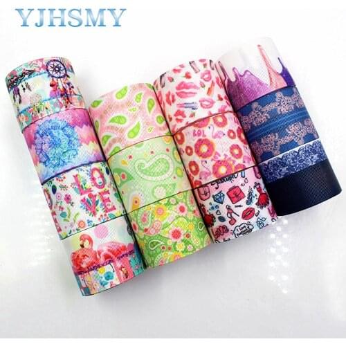 YJHSMY,C-171227-395,38 mm 5 Yards Colorful Cartoon Printed grosgrain ribbon,clothing accessories Webbing,DIY handmade materials