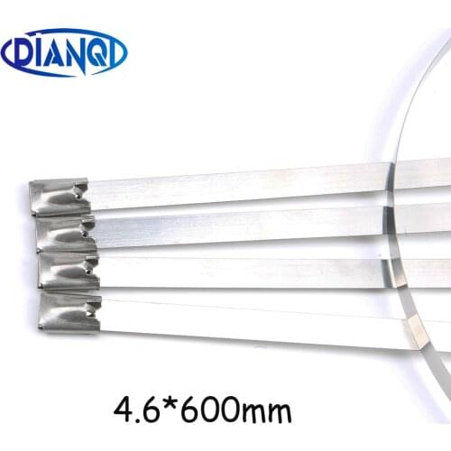 100pcs 4.6x600mm 4.6*600mm 4.6mmx600mm Latching Self-Locking Stainless Steel Zip Cable Tie Lock Tie Wrap cable ties 201 304 316