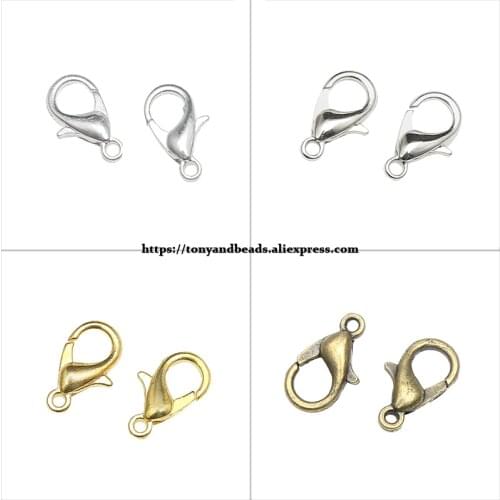 30Pcs Jewelry Finding Copper Lobster Parrot Clasp Connector 7X12MM