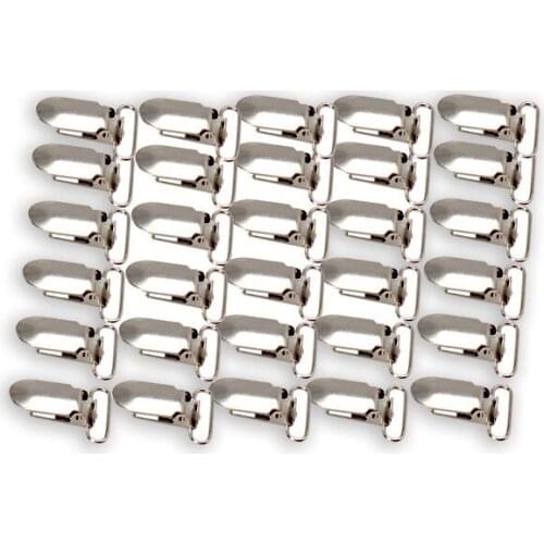 30PCS Suspender Metal Clips 25mm For Overalls And Suspender Trousers Silver 88 FP8