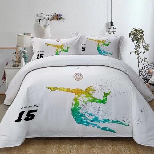 3D Duvet Cover Set Volleyball Sport Game Printed Queen King Bedding Set White Single Double Twin Size Kids Teen Bed Linens Cover