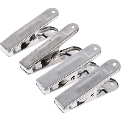 4Pcs/Set Clothes Clips Stainless Steel Clothespin Hanging Pins Clamps Home Pegs Laundry Underwear Pegs