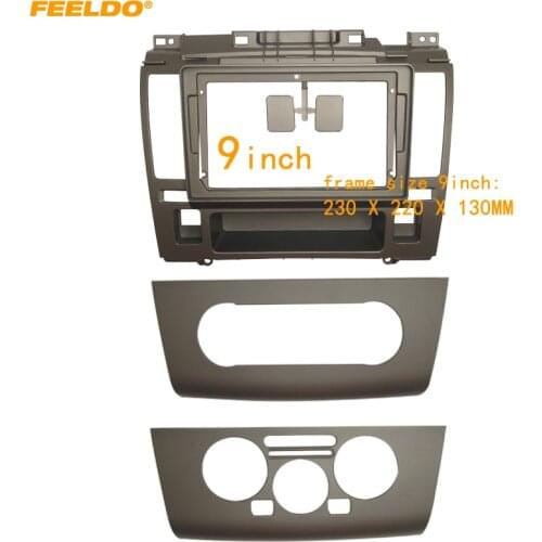 FEELDO Car Radio Audio 9" Big Screen Fascia Frame Adapter For Nissan Tiida 05-10 DVD Player 2DIN Dash Fitting Panel Frame Kit