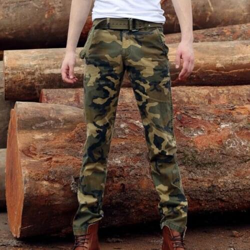 Camouflage Cargo Pants Men Military Tactical Skinny Fits Army Style Cotton Trousers Casual Joggers Streetwear Clothing