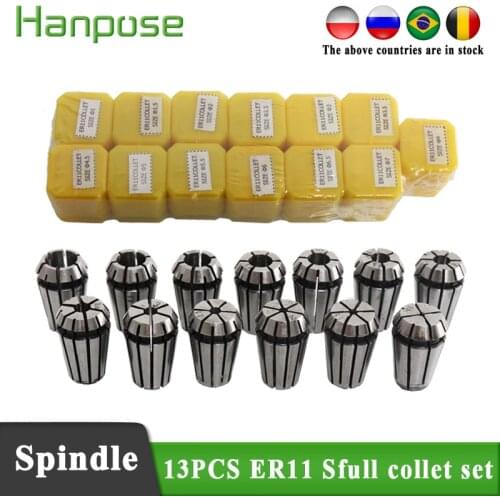 13Pcs ER11 Collet chuck cnc Spindle ER11 Collet lathe tool holder Pinza ER11 Collet set from 1-7MM for CNC milling lather tool