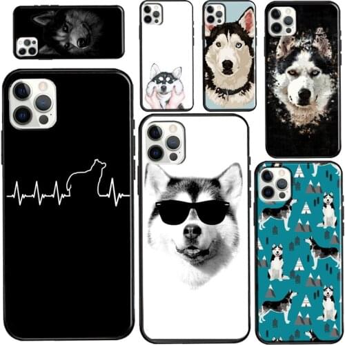 Siberian Husky Dog Case For iPhone 11 Pro Max XS X XR 8 7 Plus SE 2020 Funda For iPhone 12 Pro Max mini Case